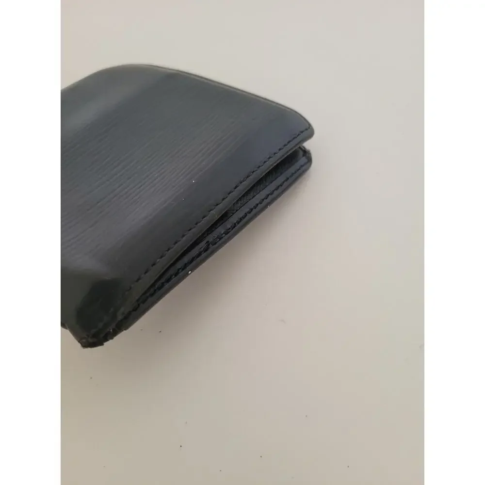 Vintage Louis Vuitton Men Black‎ Bi-Fold Leather Wallet Epi Retro Card Bill Coin